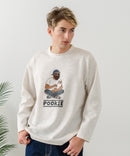 【BLUE STANDARD/ブルースタンダード】パフィースウェット 部分刺繍クルーネック トレーナー ストレッチ 春服 ❘ジーンズメイト公式オンラインショップ