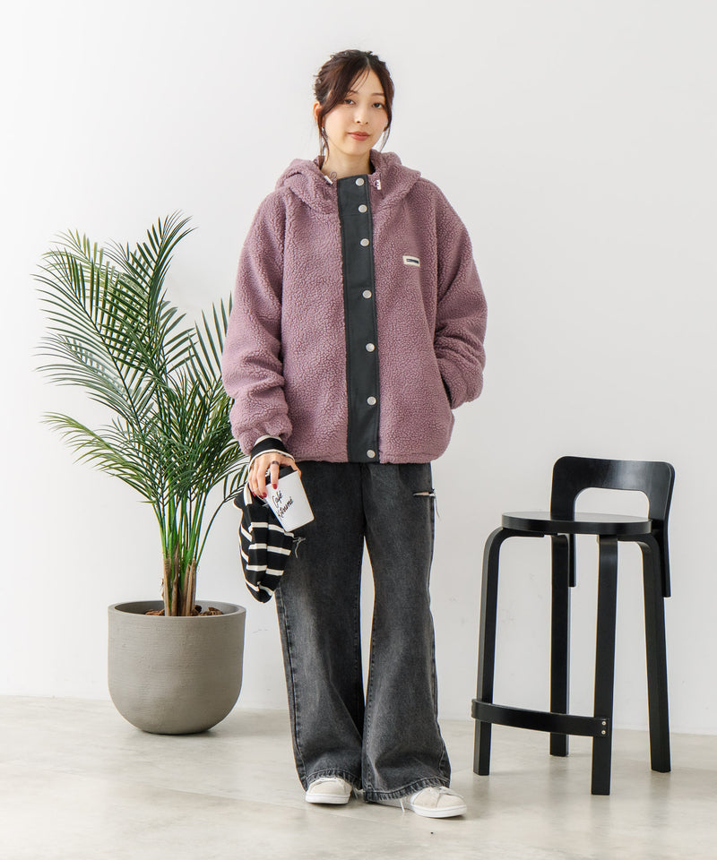 【CONVERSE/コンバース】ボア 切り替え フードジャケット
