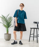 【C-FORT POINT/フォートポイント】【ウエストは総ゴム仕様で履きやすさ・動きやすさ抜群◎】シェフハーフパンツ ショートパンツ ワイド 太め 短パン ウエストゴム 楽ちん イージーパンツ 膝丈 アメカジ スケーター ストリート アウトドア