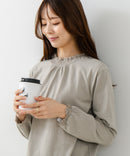 【FORT POINT/フォートポイント】レース襟 シャーリングプルオーバートップス