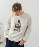 【BLUE STANDARD/ブルースタンダード】パフィースウェット 部分刺繍クルーネック トレーナー ストレッチ 春服 ❘ジーンズメイト公式オンラインショップ