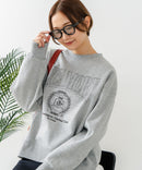 【C-FORT POINT/フォートポイント】カレッジロゴ ステッチ刺繍トレーナー