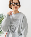 【C-FORT POINT/フォートポイント】カレッジロゴ ステッチ刺繍トレーナー