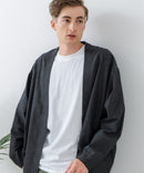 フレンチリネンミックス カーディガン 吸水速乾 麻混　クールビズ【Blue Standard:ブルースタンダード】