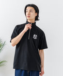 【SAVIER/サビアー】×【ZERO STAIN/ゼロステイン】【NYロゴ立体刺繍】コラボ ハーフジップ Tシャツ オーバーサイズ 汗染み防止 ストリート・スケーター