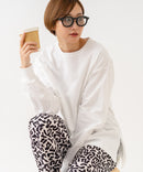 【HANES/ヘインズ】【ヘビーウェイト（肉厚）のコットン100％生地を使用】1P BEEFY-T for HER ボリュームスリーブTシャツ 長袖 無地 シンプル タフ サイドスリット 華奢見え タグレス仕様 ❘ジーンズメイト公式オンラインショップ