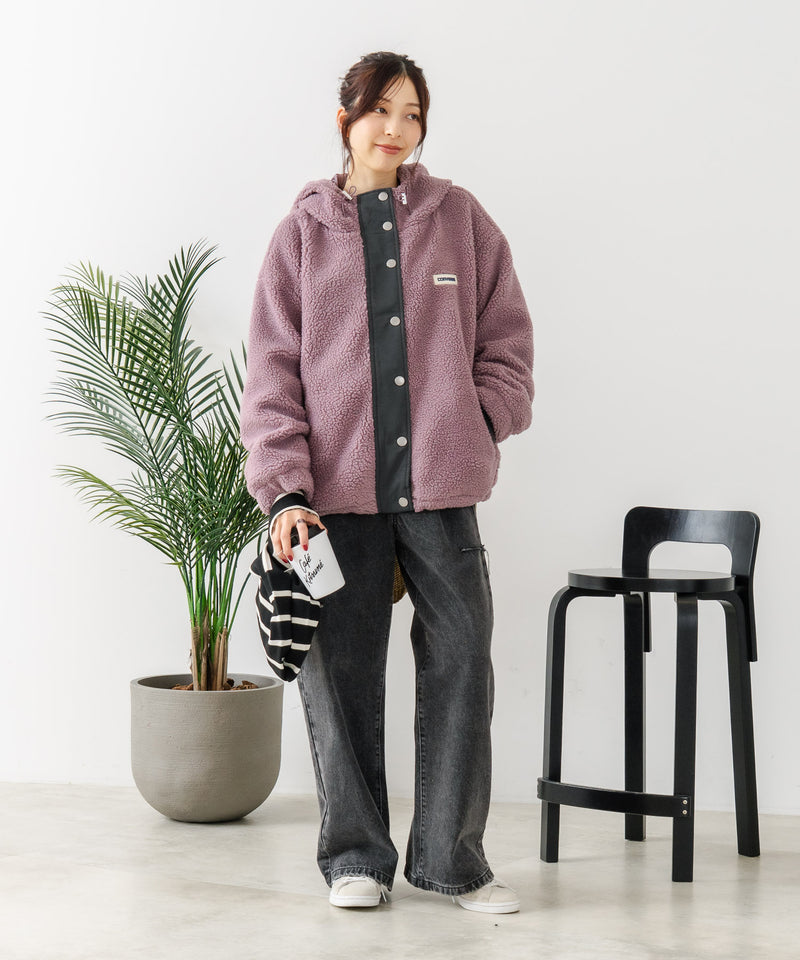 【CONVERSE/コンバース】ボア 切り替え フードジャケット