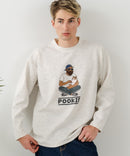 【BLUE STANDARD/ブルースタンダード】パフィースウェット 部分刺繍クルーネック トレーナー ストレッチ 春服 ❘ジーンズメイト公式オンラインショップ