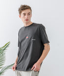 ZEROSTAIN 胸ポケット 刺繍Tシャツ 汗染みの目立ちにくいTシャツ 防汚 ＵＶカット アニマル おじさん ビール アメ車