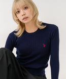 【U.S. POLO ASSN./ユーエスポロアッスン】【程よくゆとりを持たせたリラックスシルエット】ケーブルニットプルオーバー 柔らかい 軽量 ハリ感 ケーブル編み 上品 レイヤード ❘ジーンズメイト公式オンラインショップ