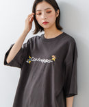 【CONVERSE/コンバース】×【TOM AND JERRY/トムとジェリー】ブランドロゴ 刺繍 オーバーサイズ Tシャツzo