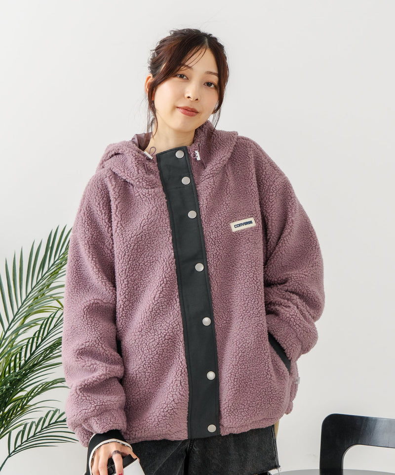 【CONVERSE/コンバース】ボア 切り替え フードジャケット