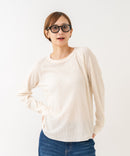 【HANES/ヘインズ】【洗うほどに肌に馴染む柔らかなコットン混素材】HANES Thermal for HER サーマルクルーロンＴ 無地 シンプル すっきりシルエット ラグランスリーブ ヘムライン タグレス仕様 ❘ジーンズメイト公式オンラインショップ