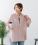 【BEVERLY HILLS POLO CLUB/ビバリーヒルズポロクラブ】【選べる2シルエット】オックスワイドシャツ（クロップド丈 or ビッグシルエット）ポニー刺繍