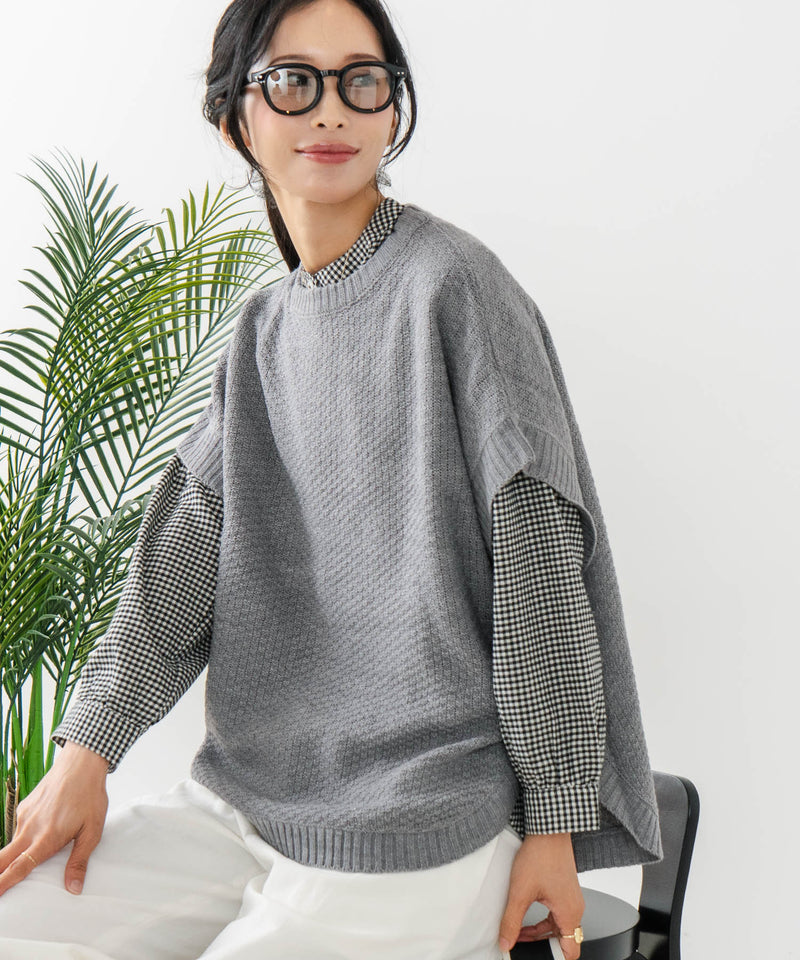 【C-FORT POINT/フォートポイント】ニットベスト＋ブラウスアンサンブル2