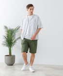 COOLMAXリネンミックス総柄シャツ【BLUE STANDARD/ブルースタンダード】