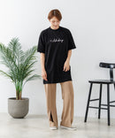【C-FORTPOINT/フォートポイント】【動きやすいサイドスリット入り】フロントロゴ 刺繍チュニック ゆったりシルエット 体形カバー シンプル カジュアル