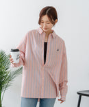 【BEVERLY HILLS POLO CLUB/ビバリーヒルズポロクラブ】【選べる2シルエット】オックスワイドシャツ（クロップド丈 or ビッグシルエット）ポニー刺繍