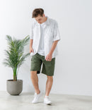 COOLMAXリネンミックス総柄シャツ【BLUE STANDARD/ブルースタンダード】