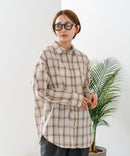 【C-FORT POINT/フォートポイント】【長めの丈感で腰回りカバー】ベーシックチェックシャツ レギュラーカラー ゆったりシルエット チェック柄 長袖 定番 カジュアル