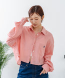【BEVERLY HILLS POLO CLUB/ビバリーヒルズポロクラブ】楊柳素材 ワイドシルエットシャツ