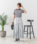 【U.S.POLO ASSN./ユーエスポロアッスン】【肌離れが良く通気性に優れるサッカー生地】リンガーＴシャツ ワンポイントロゴ 半袖 クルーネック 涼しい 綺麗めカジュアル