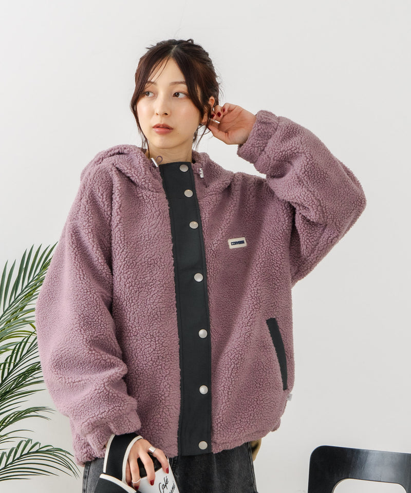 【CONVERSE/コンバース】ボア 切り替え フードジャケット