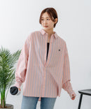 【BEVERLY HILLS POLO CLUB/ビバリーヒルズポロクラブ】【選べる2シルエット】オックスワイドシャツ（クロップド丈 or ビッグシルエット）ポニー刺繍