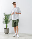 COOLMAXリネンミックス総柄シャツ【BLUE STANDARD/ブルースタンダード】