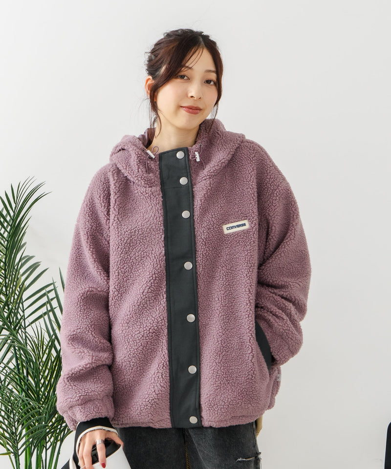 【CONVERSE/コンバース】ボア 切り替え フードジャケット