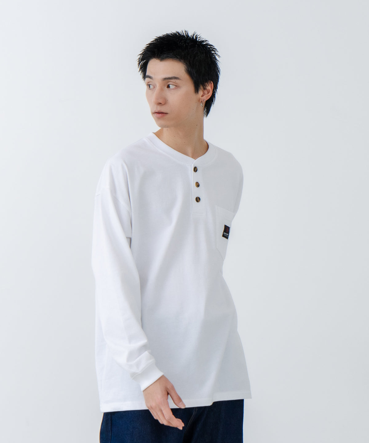 【新品】so close サイネックスフック釦使いロングシャツ オーバーサイズ 新品】so close サイネックスフック釦使いロングシャツ オーバー