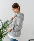 【U.S. POLO ASSN./ユーエスポロアッスン】ダンボール素材 ワンポイントロゴ刺繍 フルジップパーカー