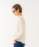 【HANES/ヘインズ】【洗うほどに肌に馴染む柔らかなコットン混素材】HANES Thermal for HER サーマルクルーロンＴ 無地 シンプル すっきりシルエット ラグランスリーブ ヘムライン タグレス仕様 ❘ジーンズメイト公式オンラインショップ