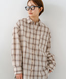 【C-FORT POINT/フォートポイント】【長めの丈感で腰回りカバー】ベーシックチェックシャツ レギュラーカラー ゆったりシルエット チェック柄 長袖 定番 カジュアル