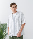 COOLMAXリネンミックス総柄シャツ【BLUE STANDARD/ブルースタンダード】