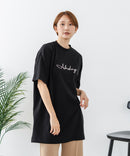 【C-FORTPOINT/フォートポイント】【動きやすいサイドスリット入り】フロントロゴ 刺繍チュニック ゆったりシルエット 体形カバー シンプル カジュアル
