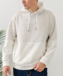 【BLUE STANDARD/ブルースタンダード】パフィースウェット バイカラー プルオーバーパーカー フーディー ストレッチ 春服