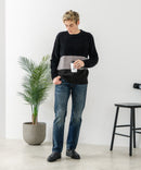 【BLUE STANDARD/ブルースタンダード】モール切り替えニット セーター 冬服 防寒 暖服