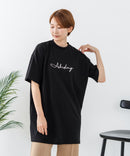 【C-FORTPOINT/フォートポイント】【動きやすいサイドスリット入り】フロントロゴ 刺繍チュニック ゆったりシルエット 体形カバー シンプル カジュアル