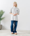 【SAVIER/サビアー】×【ZERO STAIN/ゼロステイン】【LAロゴ立体刺繍】コラボ ハーフジップ Tシャツ オーバーサイズ 汗染み防止 ストリート・スケーター