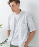 COOLMAXリネンミックス総柄シャツ【BLUE STANDARD/ブルースタンダード】