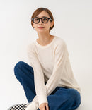 【HANES/ヘインズ】【洗うほどに肌に馴染む柔らかなコットン混素材】HANES Thermal for HER サーマルクルーロンＴ 無地 シンプル すっきりシルエット ラグランスリーブ ヘムライン タグレス仕様 ❘ジーンズメイト公式オンラインショップ