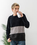 【BLUE STANDARD/ブルースタンダード】モール切り替えニット セーター 冬服 防寒 暖服