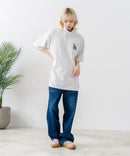 【SAVIER/サビアー】×【ZERO STAIN/ゼロステイン】【LAロゴ立体刺繍】コラボ ハーフジップ Tシャツ オーバーサイズ 汗染み防止 ストリート・スケーター