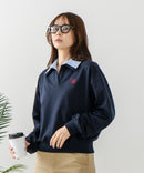 【C-FORT POINT/フォートポイント】2枚襟 スウェットポロトレーナー