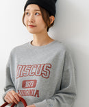 【DISCUS/ディスカス】カレッジロゴ 裏起毛スウェット 裾ラウンド