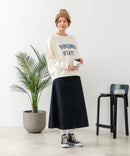 【DISCUS/ディスカス】カレッジロゴ 裏起毛スウェット 裾ラウンド