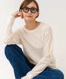 【HANES/ヘインズ】【洗うほどに肌に馴染む柔らかなコットン混素材】HANES Thermal for HER サーマルクルーロンＴ 無地 シンプル すっきりシルエット ラグランスリーブ ヘムライン タグレス仕様 ❘ジーンズメイト公式オンラインショップ