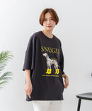 【C-FORT POINT/フォートポイント】ゆったり抜け感 DOGプリント スーパーBIGシルエットＴ ダルメシアンフォト 蛍光ロゴ オーバーサイズ ストリート 韓国ファッション ❘ジーンズメイト公式オンラインショップ