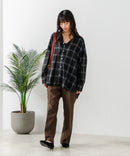 【BEVERLY HILLS POLO CLUB/ビバリーヒルズポロクラブ】オーバーサイズ ロゴ ワンポイント刺繍 シャギーチェックシャツ/フランネルシャツ/レディース メンズ